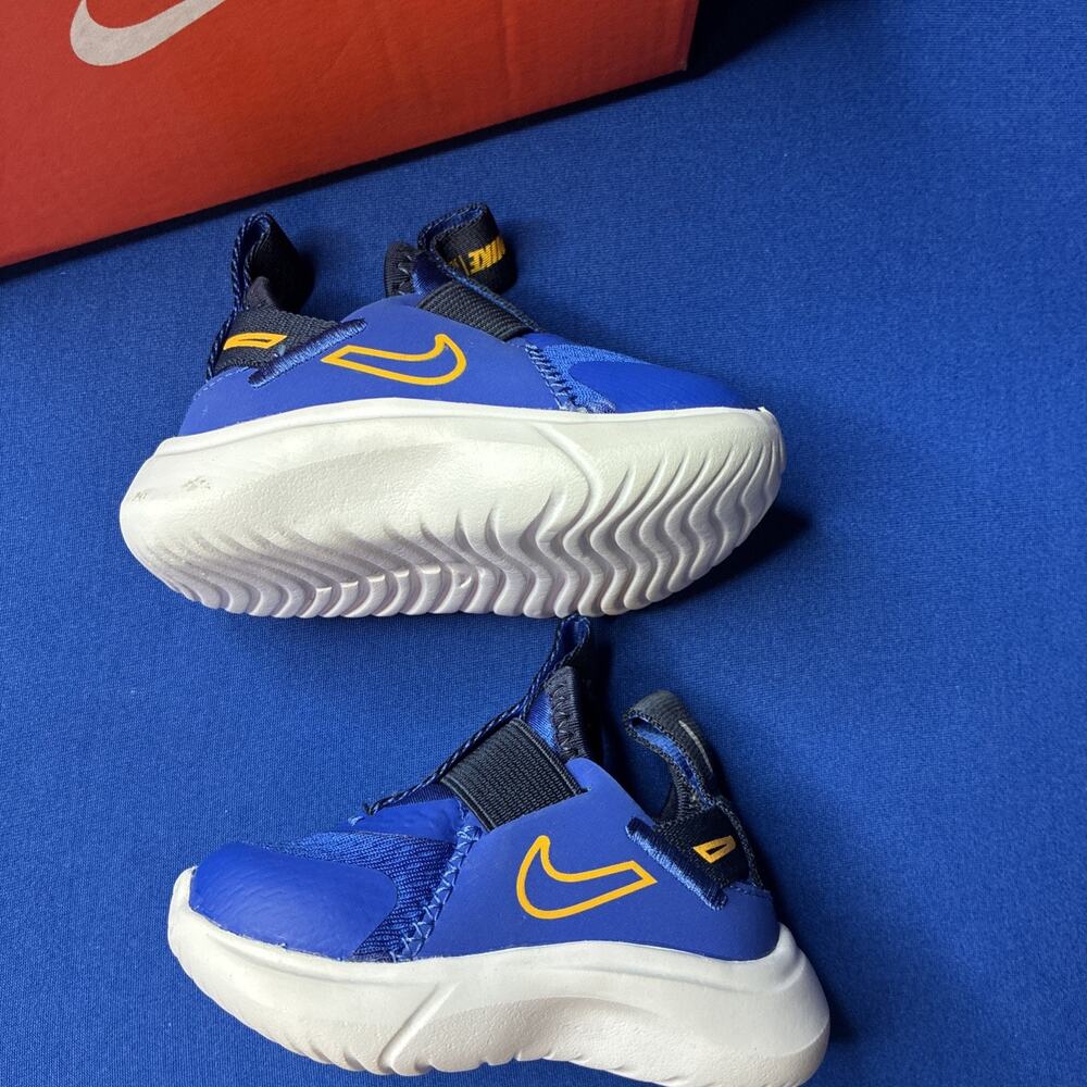 Nike Flex Plus Toddler Athletic Shoes Blue Yellow Size 3c CW7430-405 new in box - Picture 3 of 9